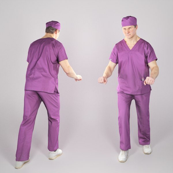 man uniform surgical doctor 3D model