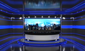 3D virtual studio tv model