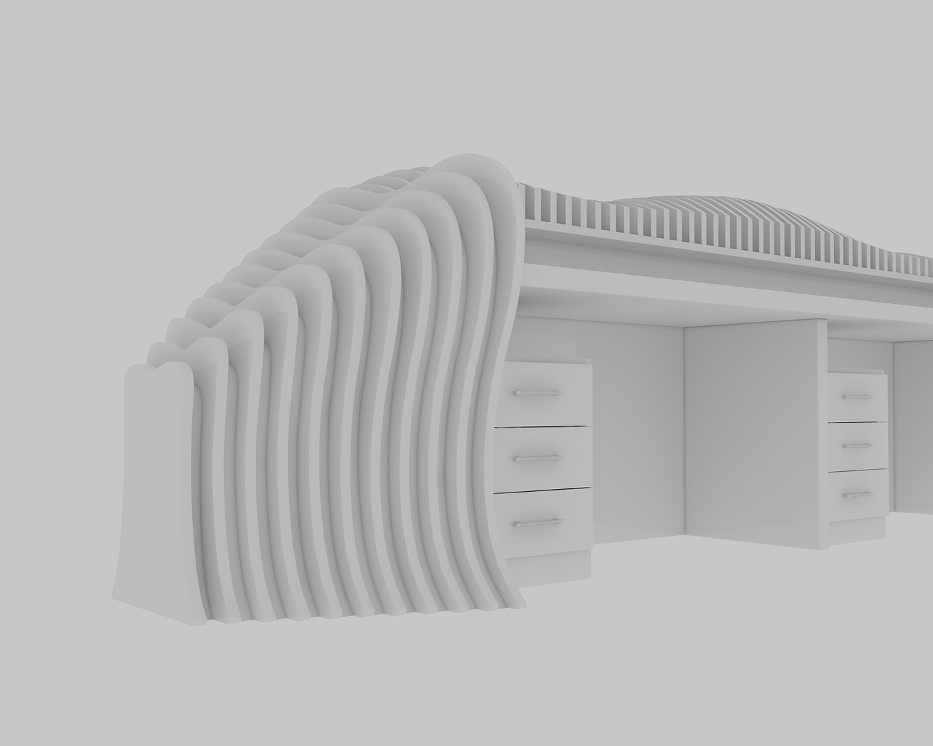 3D parametric reception desk model TurboSquid 1531582