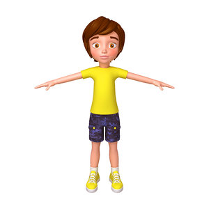 3D boy cartoon model