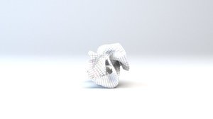 3D model crushed paper ball