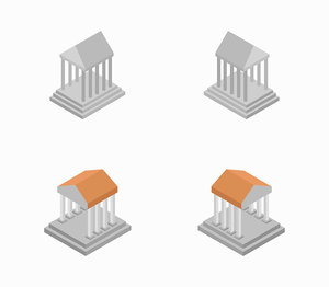 isometric greek temple