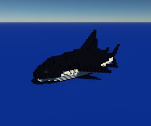 3D model voxel shark