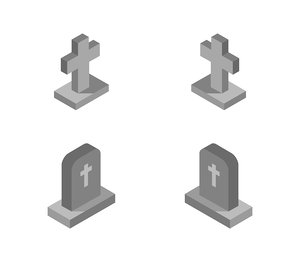 isometric gravestone