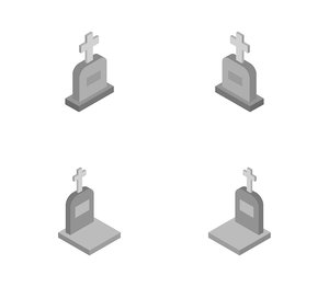 isometric gravestone