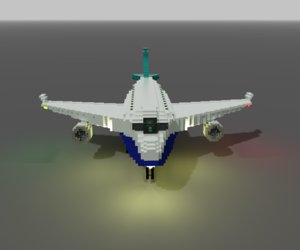 voxel airplane 3D model