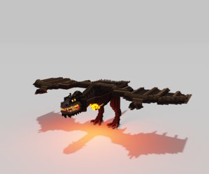 voxel dragon 3D model