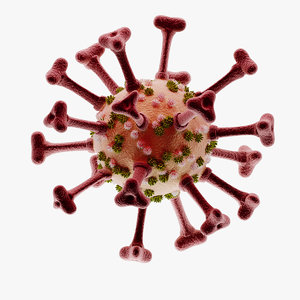 3D colorful coronavirus 2019-ncov virus