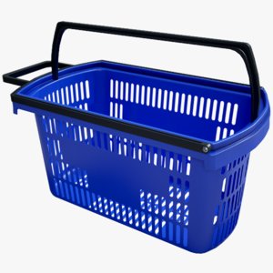 realistic shopping basket rigged 3D model