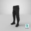 realistic black pants boots 3D model