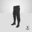 realistic black pants boots 3D model