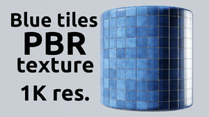 Blue Tiles PBR texture - FREE VERSION