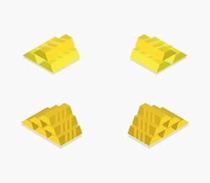 Isometric gold bars
