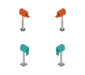 isometric mail boxes