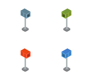 isometric mail boxes