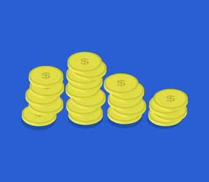 isometric coin money
