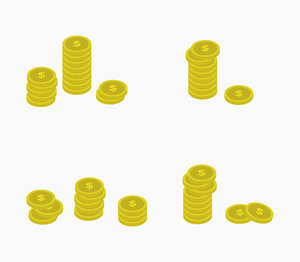 isometric coin money