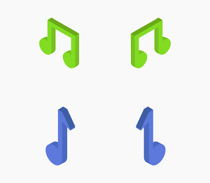 isometric musical note