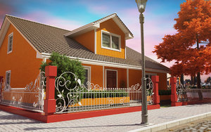 suburban house 3D model