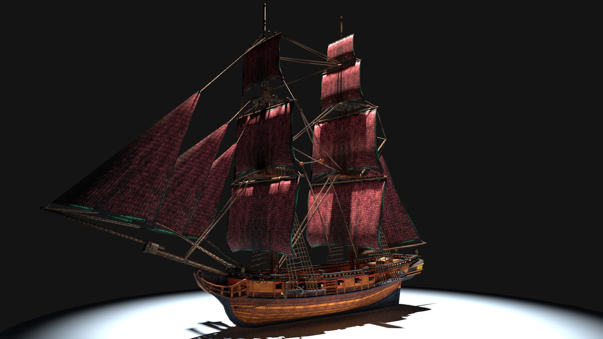 17th century brig 3D - TurboSquid 1532191