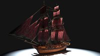 17th century brig 3D