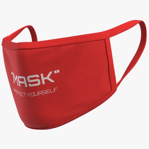 3D realistic mask red model