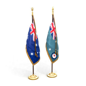 3D model australian flag pack