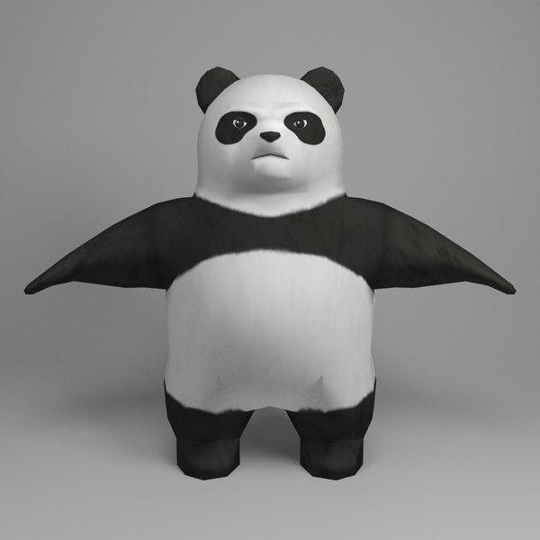 panda character lowpoly max