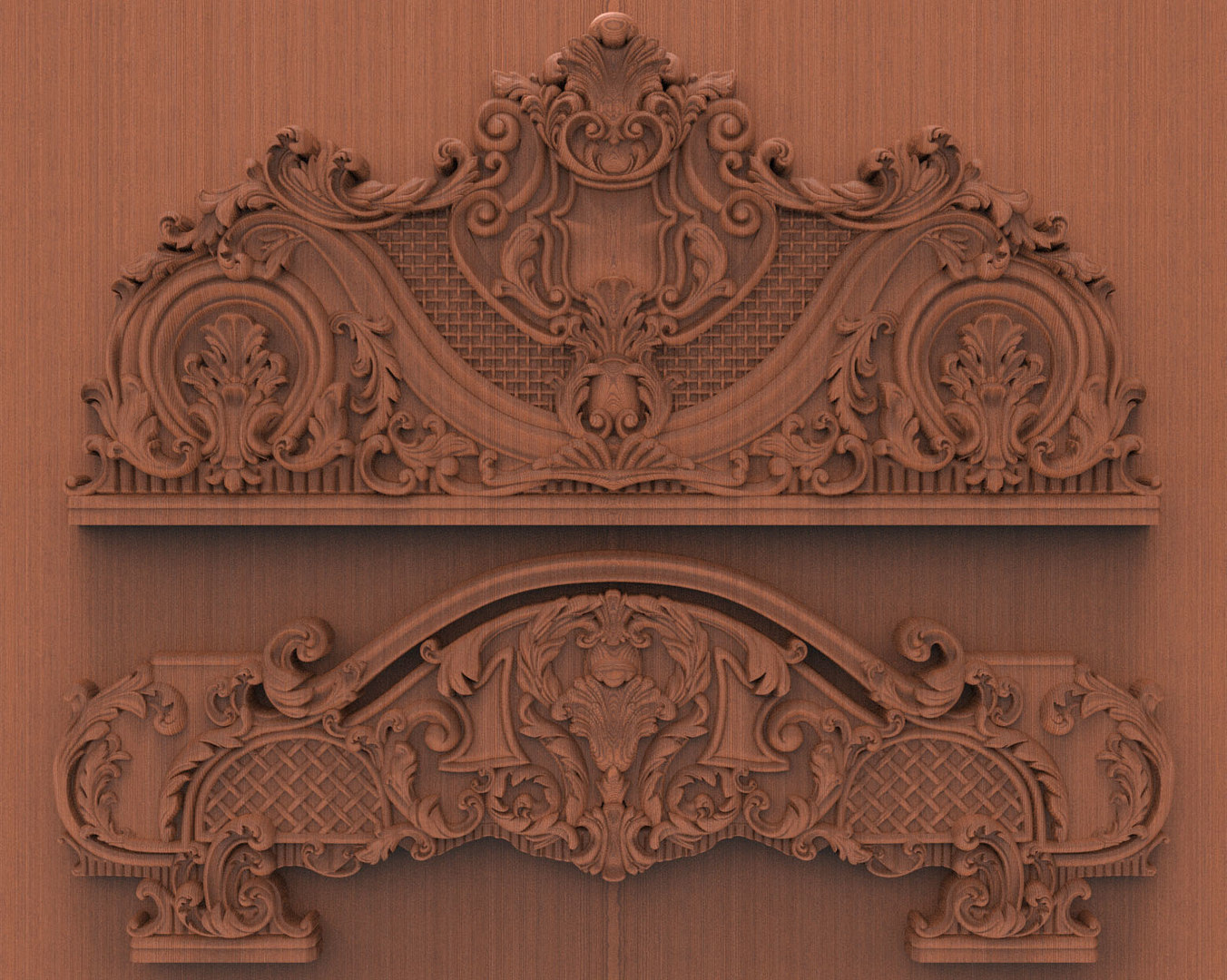 3D bed desing wood carving model TurboSquid 1532542