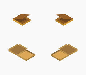 isometric pizza box