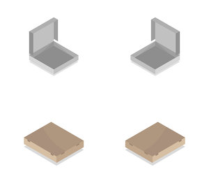 isometric pizza box