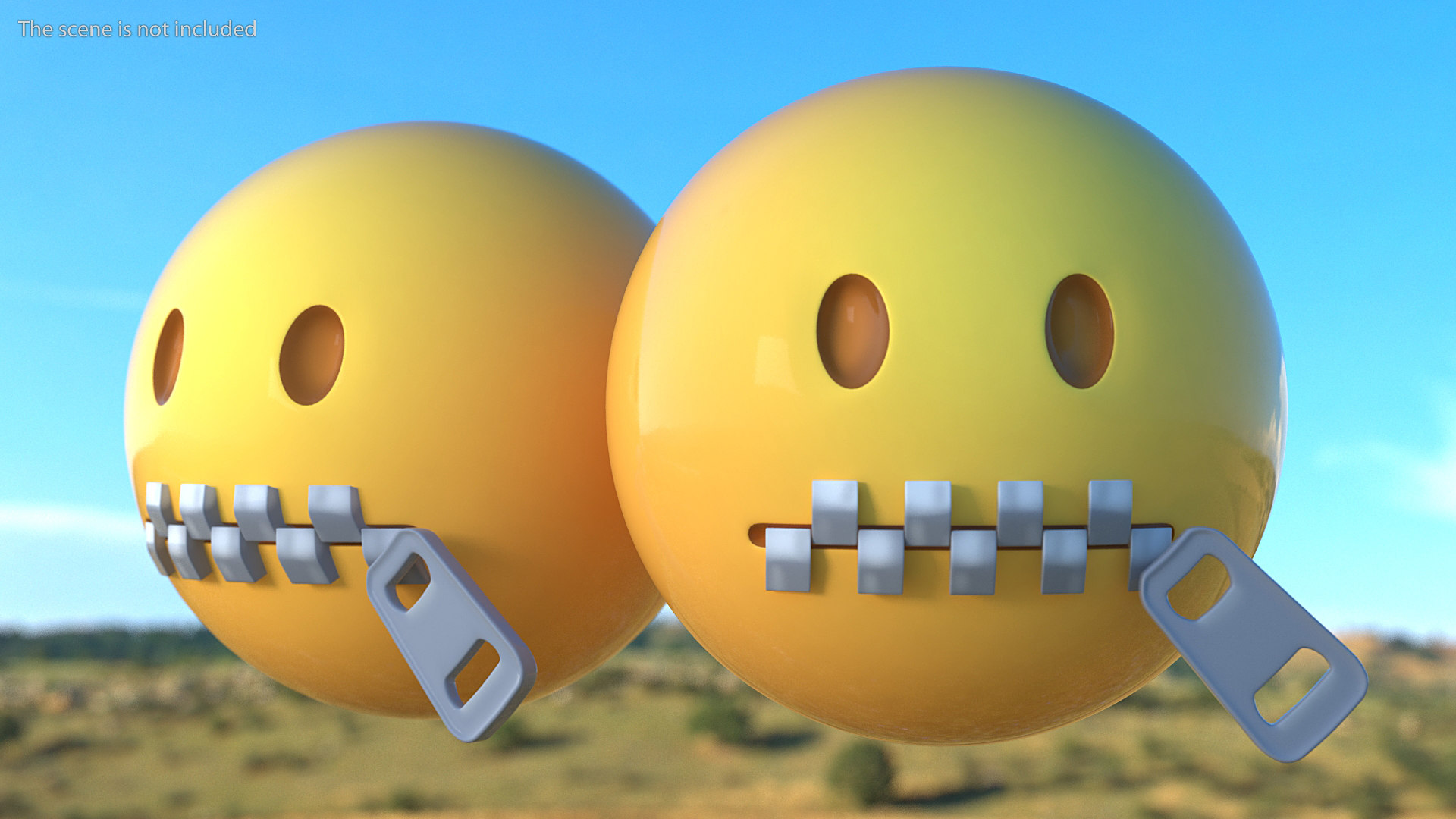 Zipper mouth emoji 3D model - TurboSquid 1533132