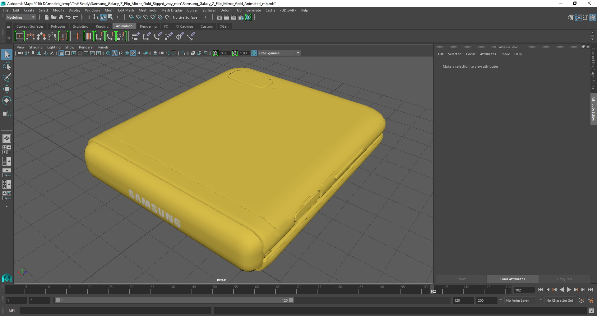 samsung galaxy z flip 3d model