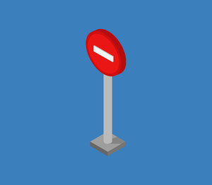 isometric road sign