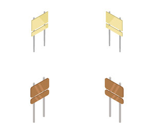 isometric sign road