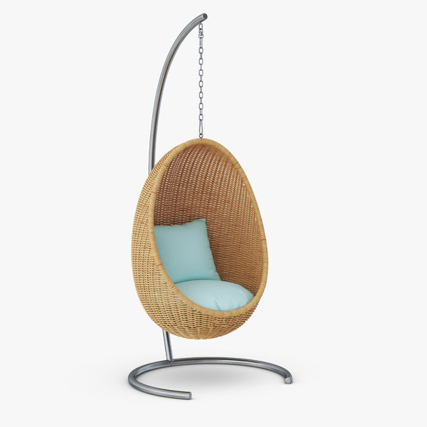 3d Hanging Wicker Chair Turbosquid 1533219