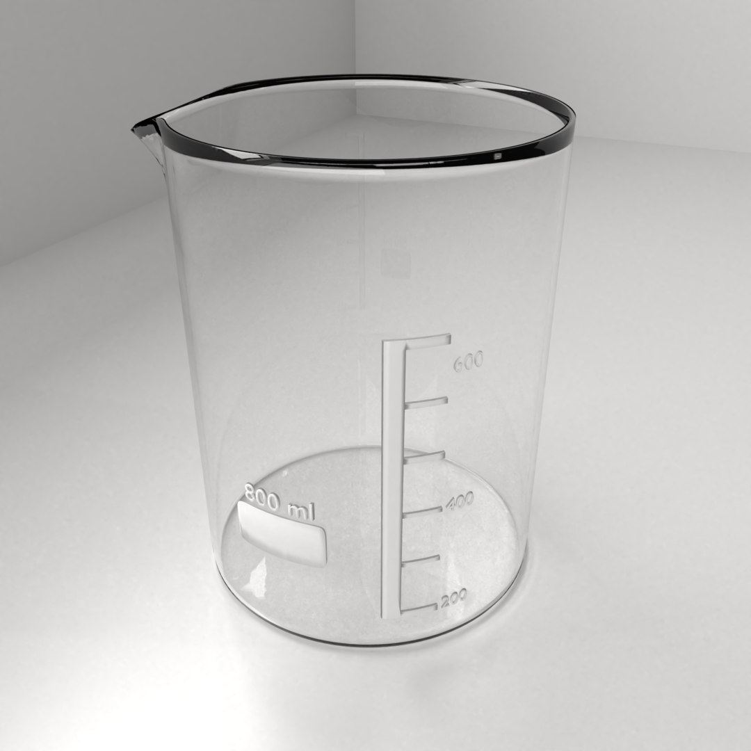 3D 800ml glass beaker model TurboSquid 1533498