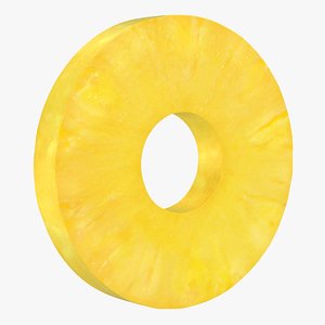 realistic pineapple slice model