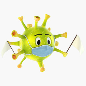 coronavirus cartoon 3D model