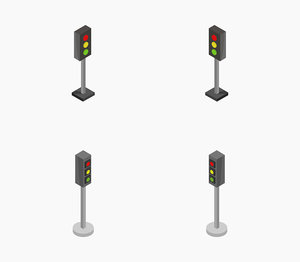 isometric traffic light