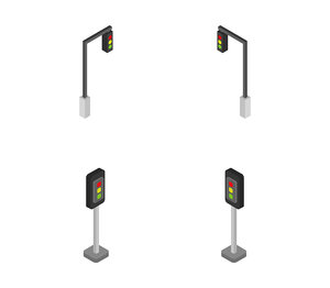 isometric traffic light
