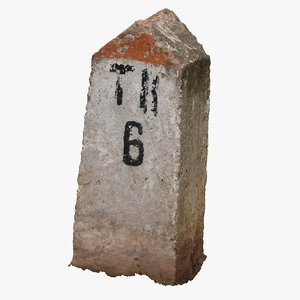 3D concrete sign 01 raw model