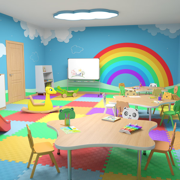 interior scene nursery classroom 3D model
