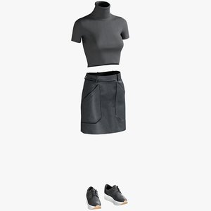 90s skirt 3d