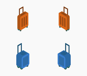 isometric travel suitcase