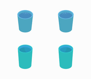 isometric water glass