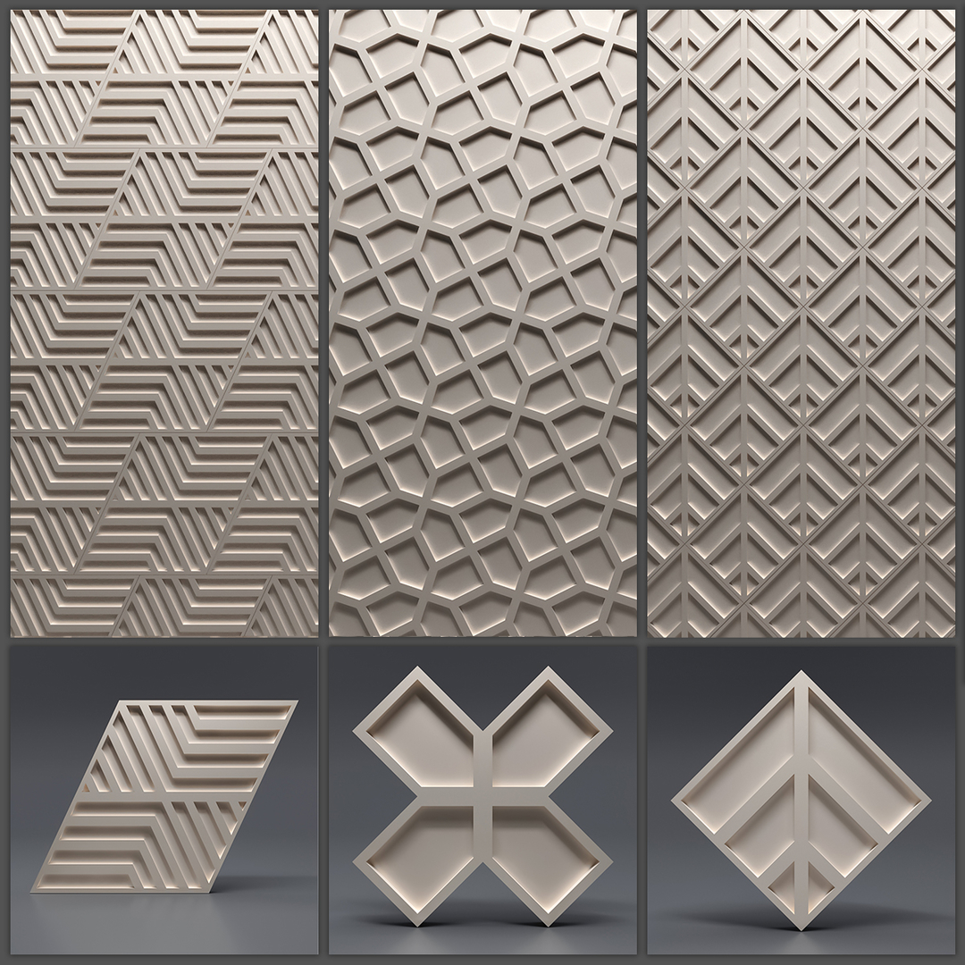 3D gypsum panels - TurboSquid 1534900