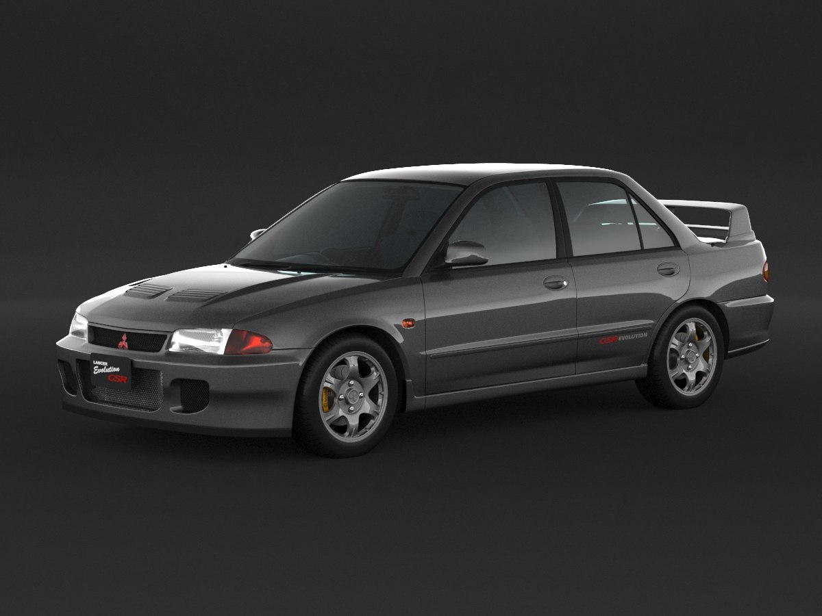 3D mitsubishi lancer evolution model TurboSquid 1534904