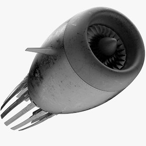 turbine jet sci-fi spaceship 3D model