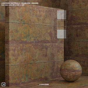 Material (seamless) - beton plaster rust concrete panels - set 134